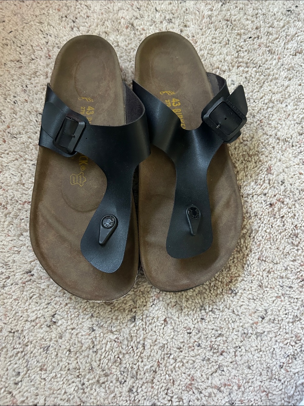 Birkenstock Black Men's Toe-Post Buckle Sandals